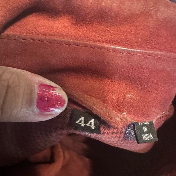 Jhane Barnes Deep Red Leather Jacket | Vintage 90s | Size 44 - Picture 7 of 12